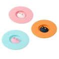 thumbnail image 1 of maskred Cup Cover 3PCS Orange Pink Blue Cup Lid Set Cute Kitty Ears Design Cup Cover with Spoon Clip Silicone High and Low Temperature Resistant Water Cup Lid, 1 of 8