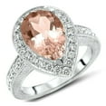 thumbnail image 6 of HeartsAndYou 4ct Pear Cut Natural Morganite & Moissanite Stylish Ring 14k SOLID White Gold, 6 of 9