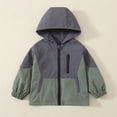 thumbnail image 5 of Cethrio Boys Hooded Jackets, Lightweight Casual Outdoor Long Sleeve Kids Windbreaker Army Green Size 10-12, 5 of 7