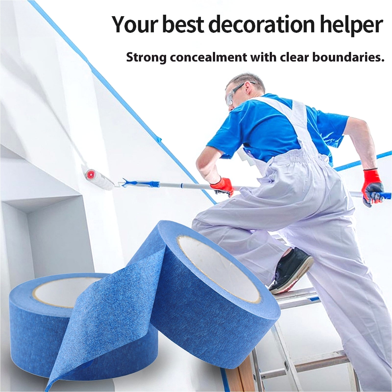 Painter's Tape, Masking Tape for Multi-Purpose, Painting Projects, DIY Crafts, Easy Removal, Anti-UV