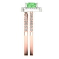 thumbnail image 3 of Clara Pucci 14K Rose/White Gold 1.495 Simulated Green Diamond Engraveable Engagement Ring + Wedding Band Set, 3 of 7