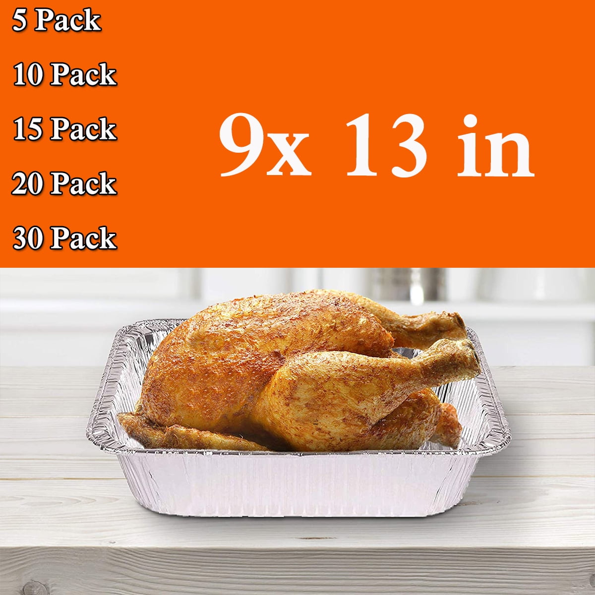 Aluminum Foil Pans , 9x13 Disposable Aluminum Pans Heavy Duty Baking