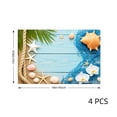 thumbnail image 4 of Joocar Tropical Beach Theme Placemat Set With Palm Leaves Seashells And Starfish Design Linen Table Mats Set Of 4 For Home Kitchen Table Decor 12x18 inch, 4 of 5