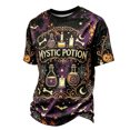 thumbnail image 3 of Havenx Men's Halloween Shirts Pumpkin Print Shirts Short Sleeve Crewneck Tshirts Spooky Scary Fashion Funny Lightweight Casual Tee Tops,Dark Purple 4XL, 3 of 5