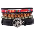 thumbnail image 1 of 1 pulsera tejida de cuero, brazalete ajustable, decoración de muñeca, estilo hip-hop, cadena de mano., 1 of 7