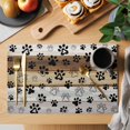 thumbnail image 2 of Cute Dog Claws Placemats Set of 6, Farmhouse Brown Grey Wooden Puppy Pawprints Placemats for Dining Table, Place Mats for Kitchen Tabletop, Waterproof Wipeable Dining Table Mats Set, 2 of 9