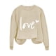 thumbnail image 4 of Penkiiy Día de San Valentín Sudadera para Mujer Lindo Amor Camisetas Corazón Casual de manga larga Camiseta de San Valentín Ropa Tops L Khaki, 4 of 4