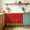 Red, variant on Watermelon Cabinet Curtain 28"Wx35"L, Dustproof Under Sink Skirt with Self Adhesive Tape, Black Polka Dots Green Summer Fruits Cabinet Curtain Cover for Bathroom Vanity, Kitchen Sink, Laundry Room