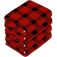 thumbnail image 4 of GZHJMY 12x12Inx6 Sets) Reusable Soft Face Towel,Kitchen Hand Towel Bathroom Absorbent Towel,Gym Hotel Spa-Red Black Plaid, 4 of 7