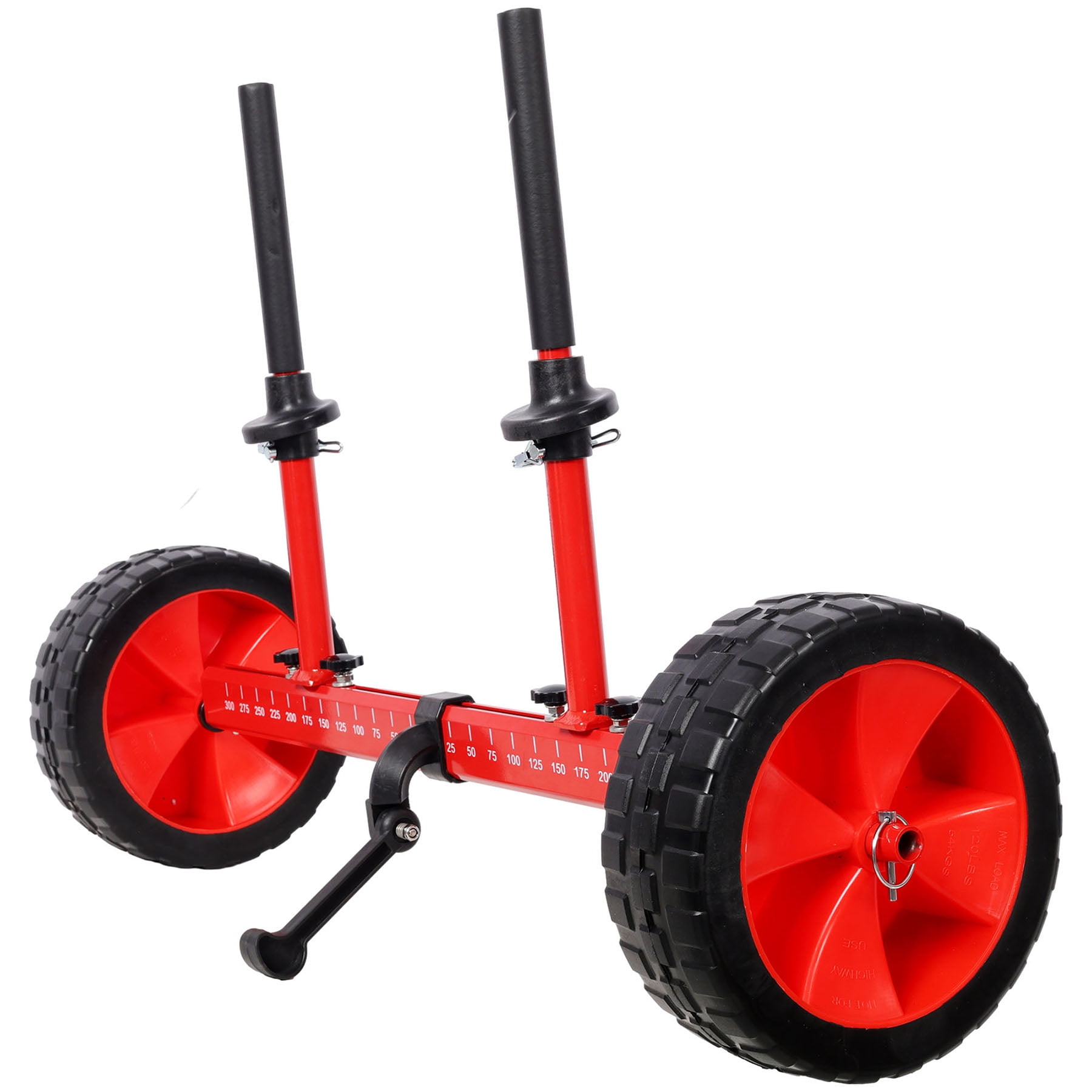 S-HOME Heavy-Duty Kayak Cart, Width Adj (5"-23.2"), 10" Airless Wheels, All-Terrain, Lightweight Aluminum, Red