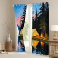 thumbnail image 3 of Erosebridal Watercolor Jungle River House Curtains Pack of 2 (42x84 Each) for Kids Teens,Camping Tent Curtains Blackout for Boys Girls,Super Cozy Room Decor, 3 of 6