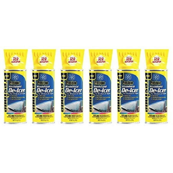 Prestone De-Icer Spray with Scraper 11 oz (Pack of 6)