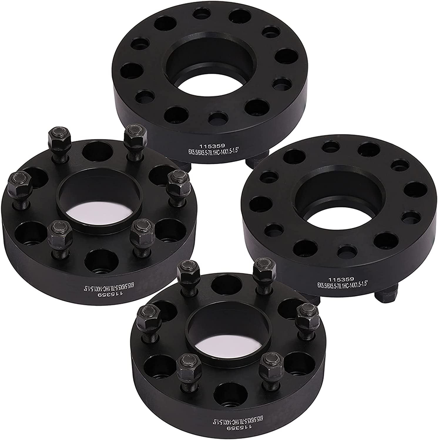 4 x1.25'' 6 Lug Black Hubcentric Wheel Spacers Adapters 6x5.5 for Toyota Tacoma 
