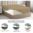 thumbnail image 5 of CGK Linens Extra Deep Pocket Single Fitted Sheet Only - Queen Size Wrinkle-Resistant & Comfy Bottom Sheet, Fits 18"-24" Mattresses, Beige, 5 of 7