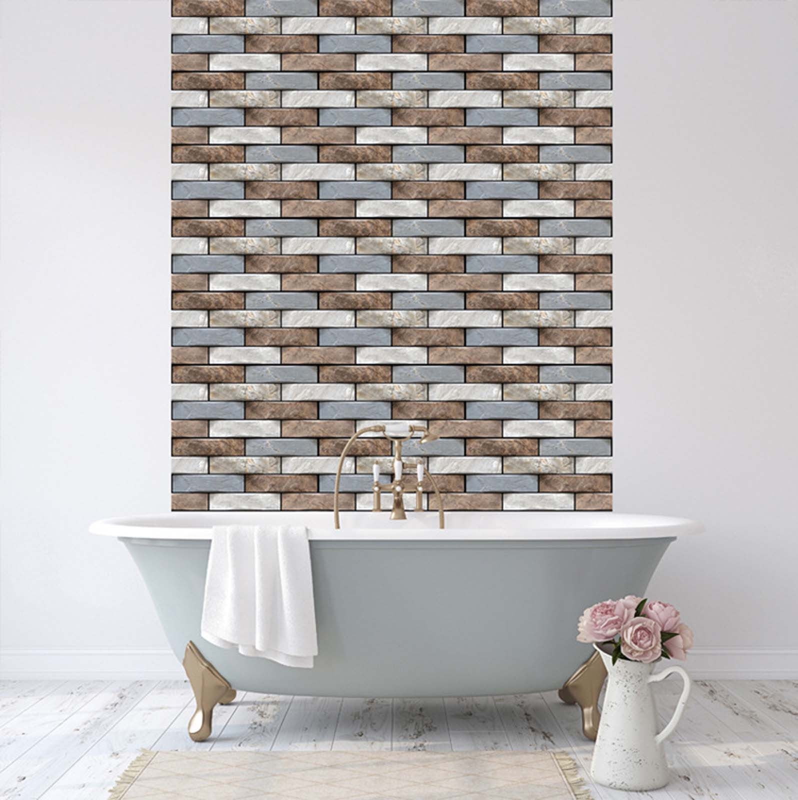 Yeetfub Peel and Stick Backsplash 12"x12" Self Adhesive Marble Kitchen Backsplash Tile Stone Backsplash Peel and Stick Decor for Bathroom Kitchen Laundry Room Camper Shower
