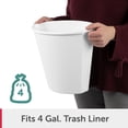 thumbnail image 6 of Sterilite Bathroom Trash Can, 2.5 Gallon Small Plastic Garbage Bucket Bin with No Lid, White, 6 of 8