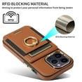 thumbnail image 4 of for iPhone 15 Pro (6.1 inch) Wallet Case with Credit Card Holder and 360° Rotation Ring Stand, RFID Block Flip Leather Shockproof, 4 of 10