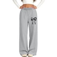 thumbnail image 6 of Cethrio Girls Sweatpants Size 7-8 T, Printed Fleece-lined Open Bottom Elastic Waist Straight-leg Pants Gray, 6 of 6