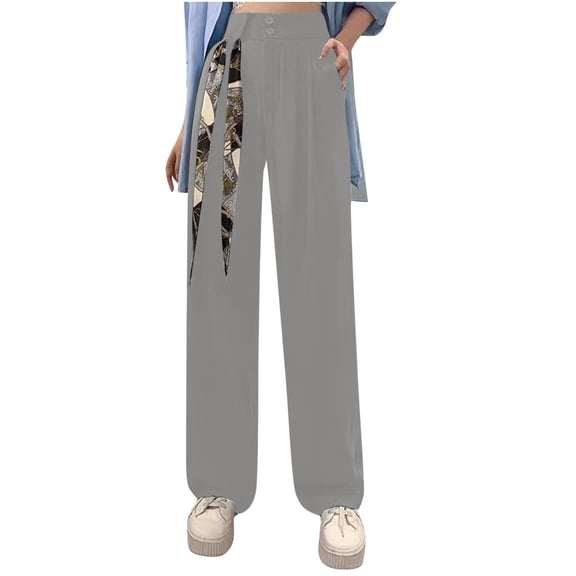 REALiKUN Drapey Soft Wide Leg Pants for Women High Waist Casual Relaxed Lounge Pants with Pockets