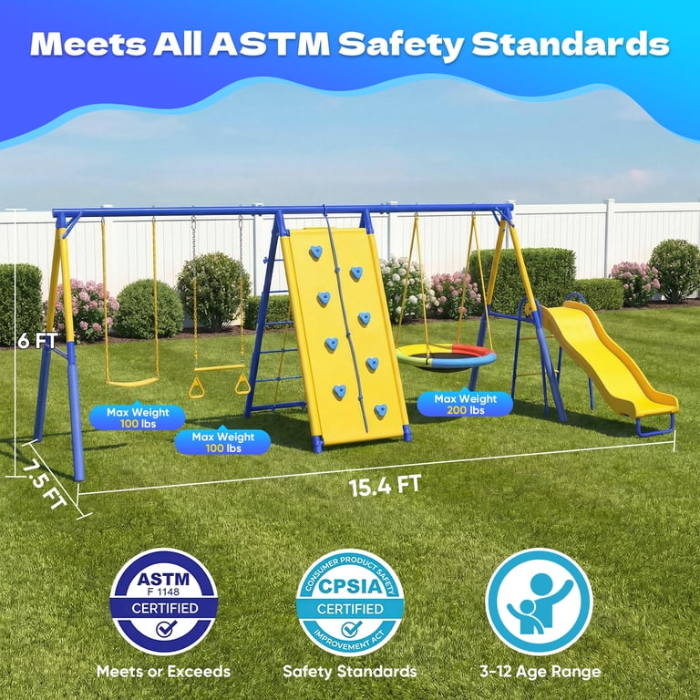 Swing Sets,Fashionsport Outfitters Heavy-Duty Metal Swing sets for