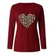 thumbnail image 3 of Pntutb Mujeres Día de San Valentín Casual Manga larga O Cuello Estampado de leopardo Top en forma de corazón Pntutb Pntutb-6556, 3 of 4