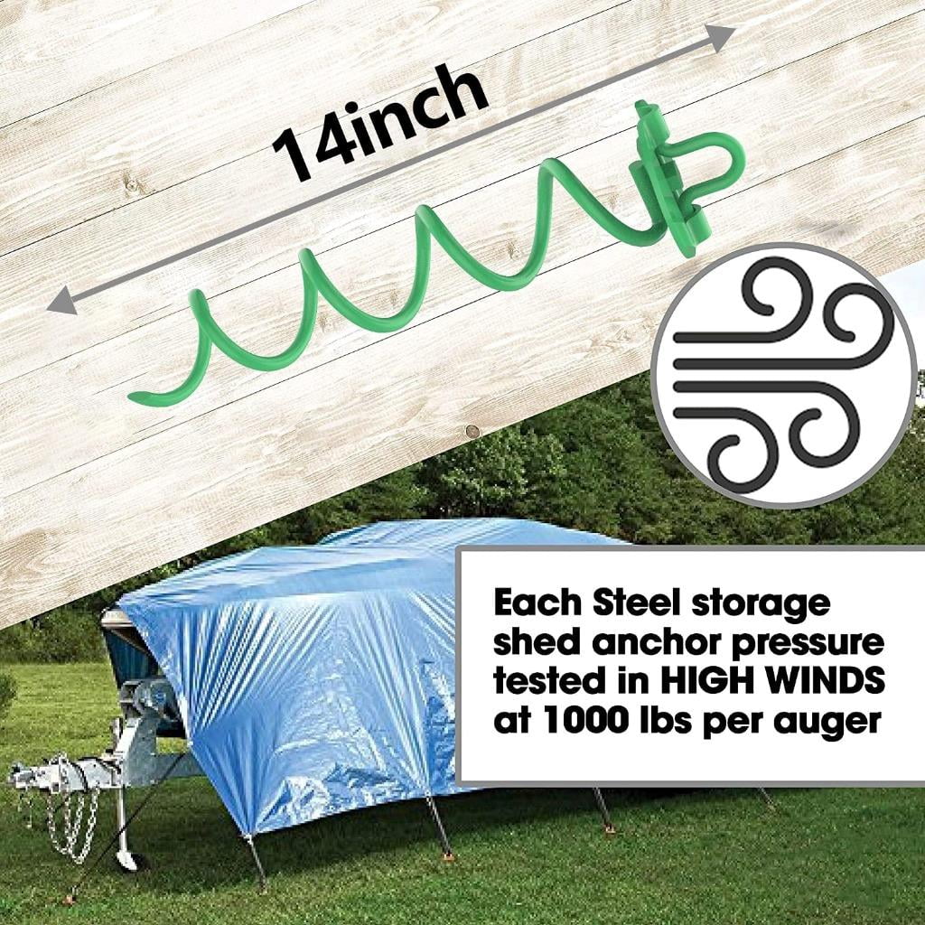Euromax 1-Pc Spiral Stakes for Trampoline, Canopies,car Ports,etc With Tie Down Straps