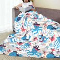 thumbnail image 5 of Yiaed Cute Shark Pattern Fleece Throw Blanket,Fleece Throw Blankets for Couch & Bed All Season Use -50"x40", 5 of 6