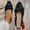 Black, variant on EliteGoogv Womens Flats Lace Mesh Pointed Toe Bow Breathable Casual Shoes For Women Wide Fit Slip On Lightweight Footwear US :8.5