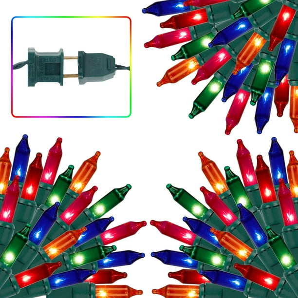 Cadena de luces LJLNION 3 x 150, multicolor, 10 m, cable verde, 120 V