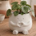 thumbnail image 3 of Colorful Smiley Face Succulent Pot Decorative Small Organizert Organizerter 4 Inch Durable Resin Desktop Ornament Creative Tabletop Decor for Home Office Bedroom Beige 1 Pack, 3 of 4