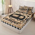 thumbnail image 2 of catabedysis Plaid Camping Zipper Twin Comforter Sets with Fitted Sheet and 2 Pillowcases,Sweet Camper Print Zipper Bedding Set For Boys,Multicolor,Black Reversible,4 Pieces, 2 of 7