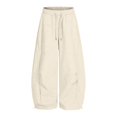 thumbnail image 3 of SGMVNU Girls Casual Baggy Sweatpants Back to School Outfits Wide Leg Athletic Pants with Pockets Girls Fashion, Size 5-6 Years, qp1-Beige, 3 of 5