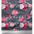 thumbnail image 1 of Soimoi Cotton Poplin Fabric Roses & Leaves Floral Print Fabric by The Yard 42 Inch Wide, 1 of 3