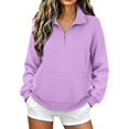 thumbnail image 2 of Quarter Zip Pullover Women Polo Shirts Mock Neck Sweatshirt for Women Athletic Sport Fall Outfits Long Sleeve Game Day Sweatshirt Football Mom Shirts Basic Tops Boyfriend Preppy Y2K Sweatshirts, 2 of 7