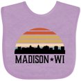 thumbnail image 3 of Inktastic Madison Wisconsin Skyline Retro Sunset Boys or Girls Baby Bib, 3 of 4
