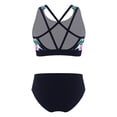 thumbnail image 4 of vastwit Girls 2 Piece Bathing Suit Criss Cross Bikini Tops with Bottoms Set for Beach Pool Party Black Lily 10, 4 of 7