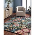 thumbnail image 2 of BoutiqueRugs Tuyet Traditional, Transitional Area Rug - Midnight Blue, Crimson, Coral - 8' x 10', 2 of 7
