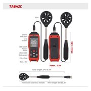 Digital Anemometer Handheld Wind Speed Meter Measuring Air Flow Speed Wind Temperature LCD Backlight ,Comprehensive Data Display