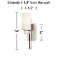 thumbnail image 6 of Possini Euro Design Ludlow Modern Wall Light Sconce Brushed Nickel Hardwire 4 1/2" Fixture Frosted Glass Shade for Bedroom Bathroom Vanity Reading, 6 of 8