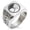 Silver, variant on Stainless Steel Yin Yang Ginkgo Leaves Kamon Crest Geometric Pattern Biker Style Polished Ring