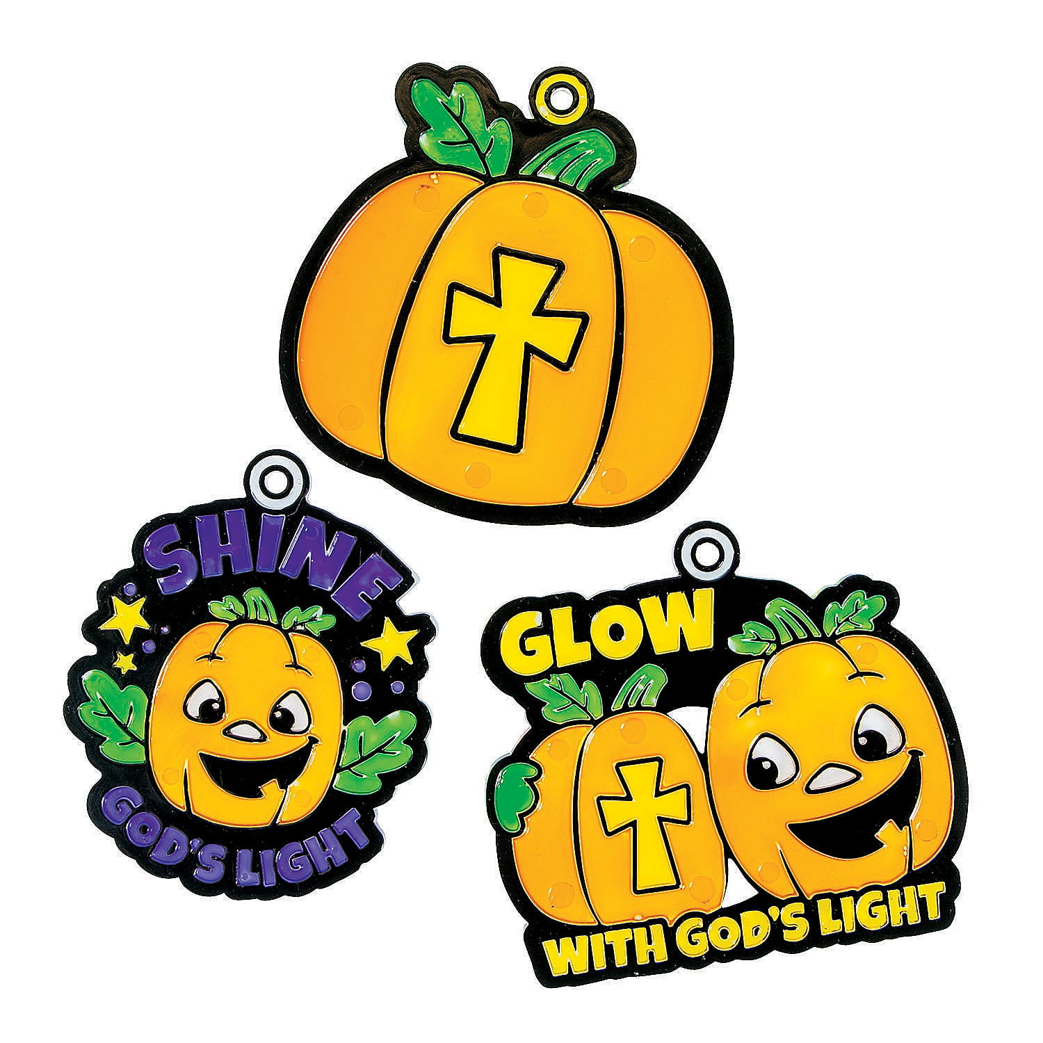 Christian Pumpkin Suncatchers Craft Supplies 24 Pieces