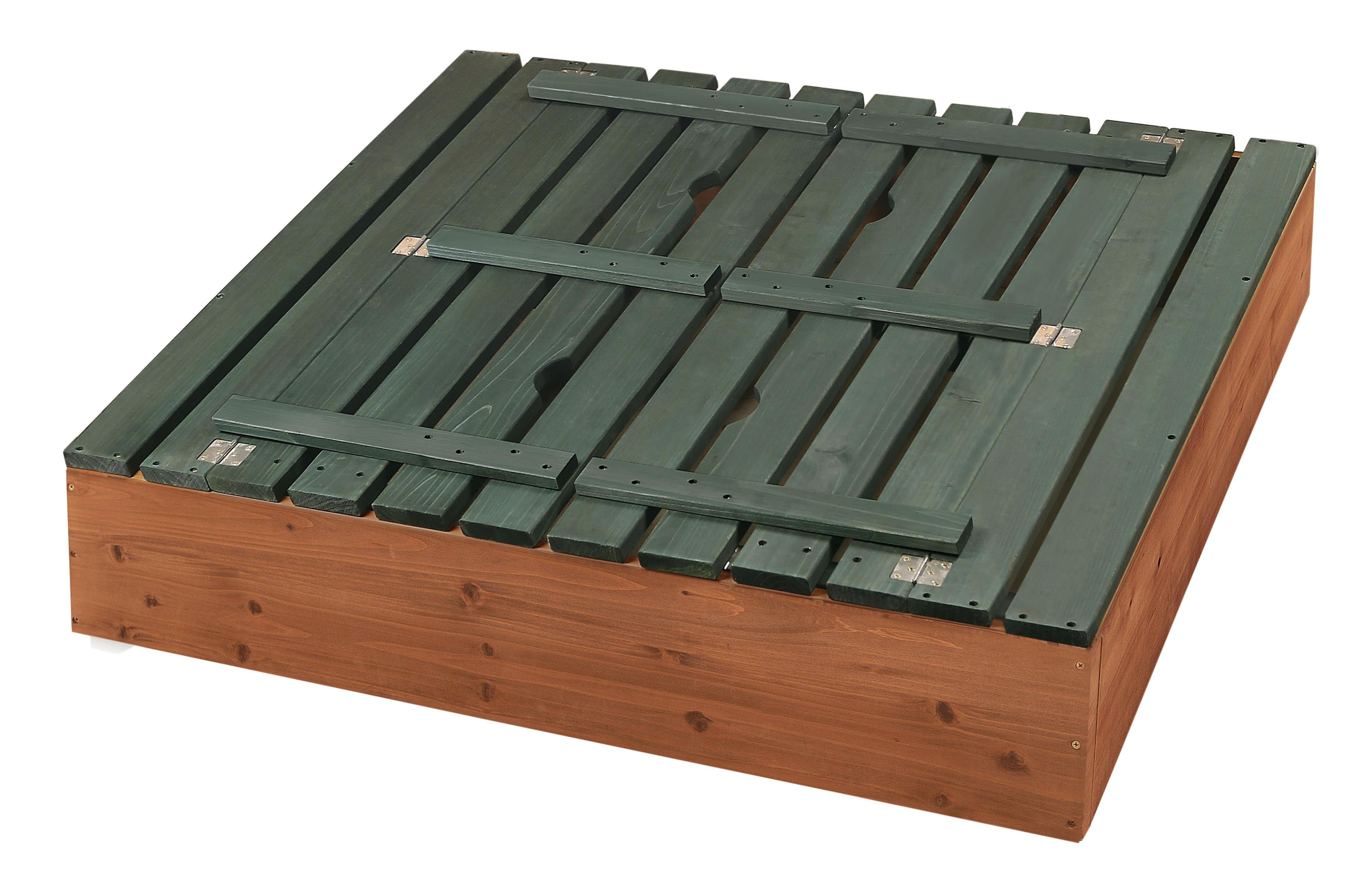 Badger Basket Covered Convertible Cedar Sandbox With Two Bench