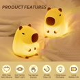 thumbnail image 3 of Cute Capybara Night Light, LED Squishy Novelty Animal Night Lamp, 2 Level Dimmable Nursery Nightlight for Breastfeeding, Baby Kids Rechargeable Touch Lamp, Kawaii Decor, Funny Gift (Normal), 3 of 6