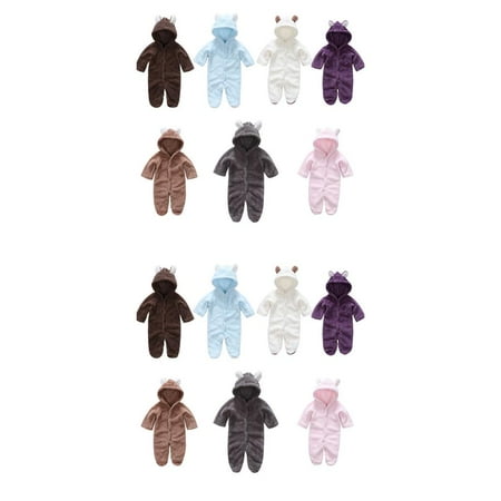 

2pcs Korean Winter Baby Rompers Long Infant Toddler Playsuit Hooded Jumpsuit Sleeve Outfit Clothes