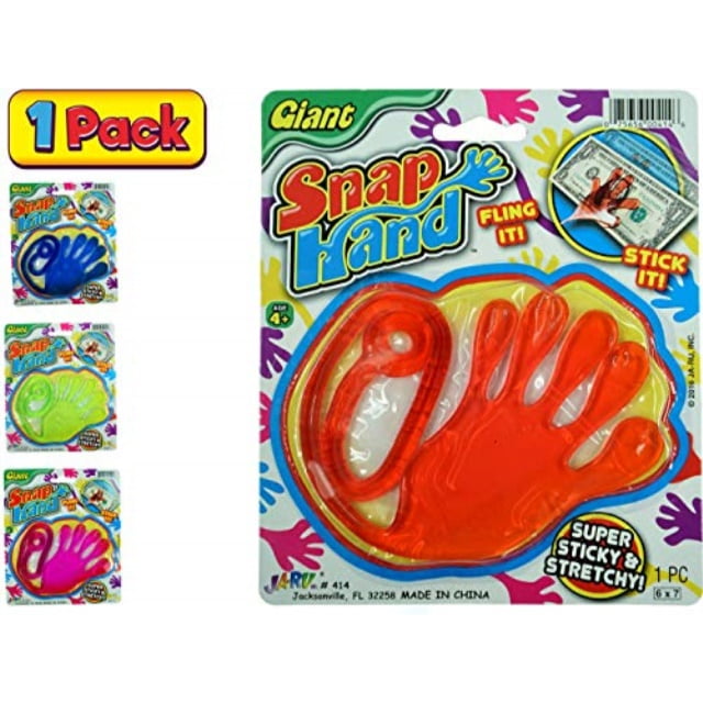 jaru giant sticky stretchy snap hand toy (1 pack assorted colors) mega