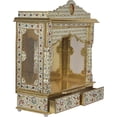thumbnail image 3 of Desi Bazar Meenakari Wooden Pooja Mandir for Home Daily Puja/Aarti/Altar Temple Golden - 25 Inches No Doors, 3 of 5