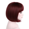 thumbnail image 2 of Onedor 10" Short Straight Hair Flapper Cosplay Costume Bob Wig (Burgundy), 2 of 7