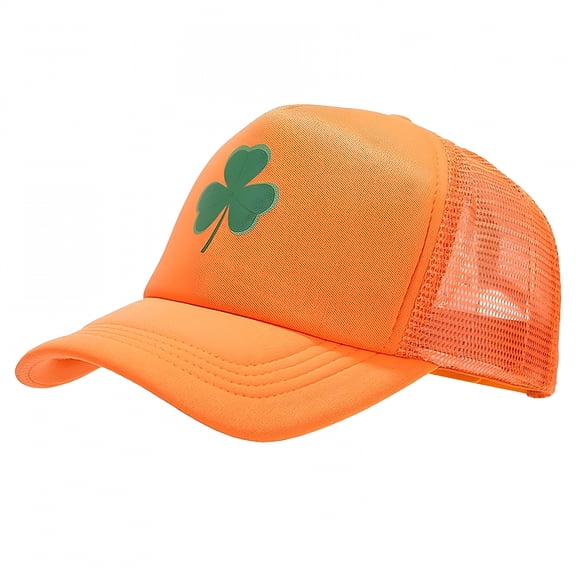 TELOLY 2026 New Baseball Cap Women Men Breathable Mesh Summer Hat Unstructured Design Shamrock Trucker Caps Dad Hats St. Patrick'S Day Costume Orange
