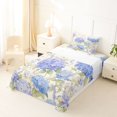thumbnail image 3 of Manfei Chic Hydrangea Flower Twin Sheets, Garden Floral Bedding, Baby Blue Cream Green 3 Pieces(1 Flat Sheet, 1 Fitted Sheet and 1 Pillowcase), 3 of 6