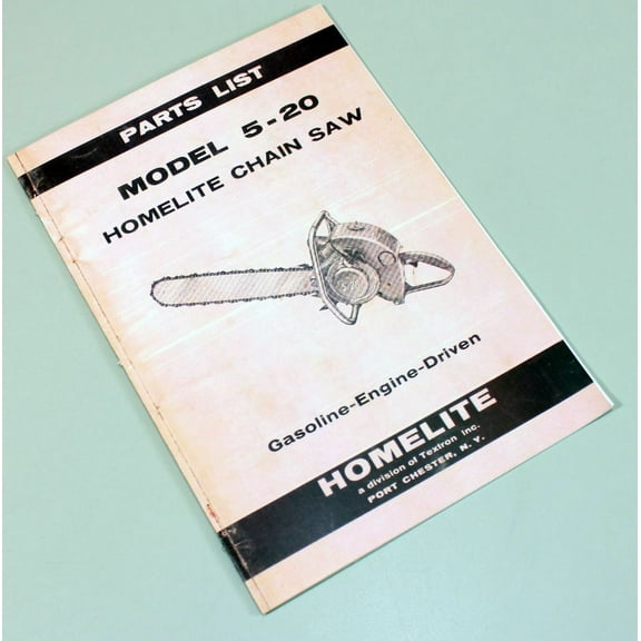 Homelite 5-20 Chainsaw Parts List Assembly Manual Catalog Exploded Views